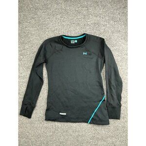 Under Armour Shirt Womens Medium Black Long Sleeve Crew Neck Thermal UA Base 3.0